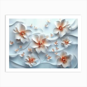 3d Artwork Flower and Art Background Art Print