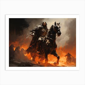 Knight On Horseback Art Print