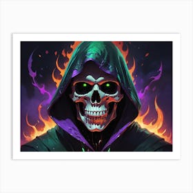 Skeleton In Flames 5 Art Print