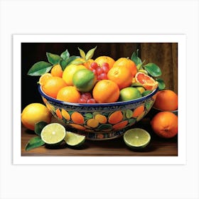 Oranges In A Bowl 2 Art Print