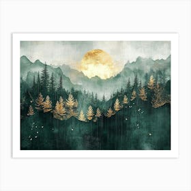 Moonlight In The Mountains 4 Art Print