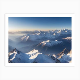 Aerial View Of Mountains Paintings Art Print Art Print