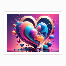 Colorful Heart Creative Art Print 3 Art Print