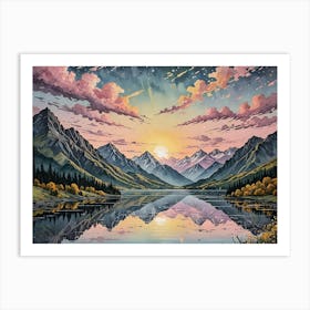 Mountain water Art Print