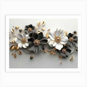 3d Artwork Flowers 2 Art Print