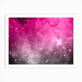 Magenta And Grey Galaxy Space Background Art Print