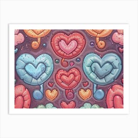 Heart Balloons Art Print