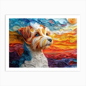 Lakeland Terrier Paper Quilling Dog Portrait Art Print