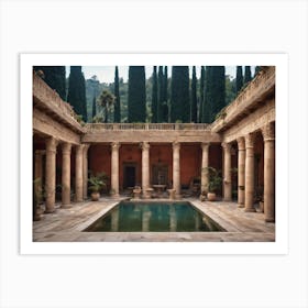 Courtyard Of The Palace Of Madrid Art Print