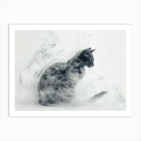 Cat In Smoke Art Print