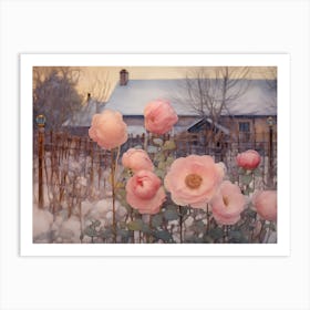 Roses In The Snow Art Print