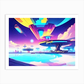 Futuristic City, Futuristic Art, Futuristic Art, Futuristic Art, Futuristic Art 1 Art Print