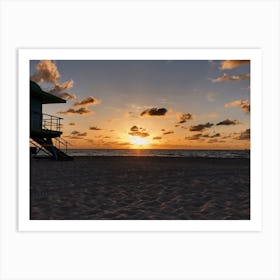 Sunset At South Beach MIami Art Print