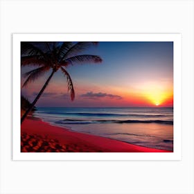 Sunset On The Beach 634 Art Print