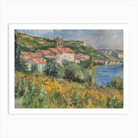 Lakeside Haven Painting Inspired By Paul Cezanne Art Print