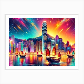 Hong City Skyline Art Print