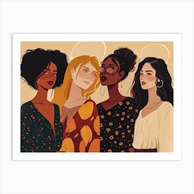 Four Black Women Art Print