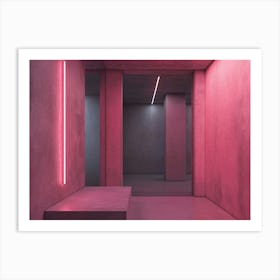 Pink Hallway - Hallway Stock Videos & Royalty-Free Footage Art Print