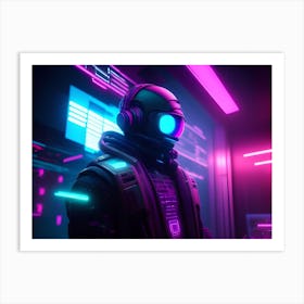 Futuristic Man In A Suit Art Print