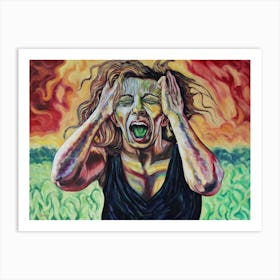 woman screaming Art Print