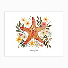 Little Floral Starfish Poster Art Print