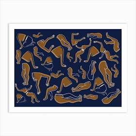 Blue And Gold Bodies Art Print