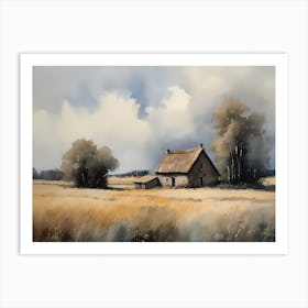Cloud Oil Painting Farmhouse Nursery French Countryside (7) Art Print