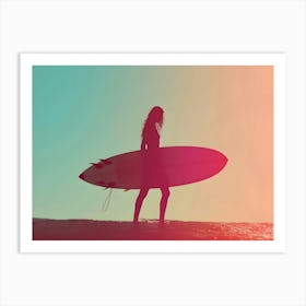 Silhouette Of A Surfer 1 Art Print