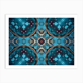 Blue Mandala Blue Abstraction 1 Art Print