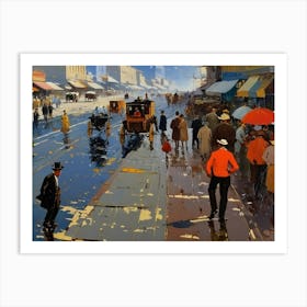 Wet Day In Melbourne 1930s Art Print