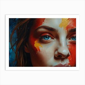 Girl With Paint On Her Face Art Print