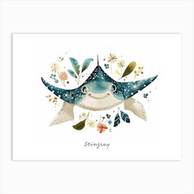 Little Floral Stingray Poster Art Print