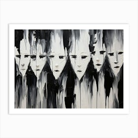 Spectrum Of Emotions Abstract Black And White 1 Art Print
