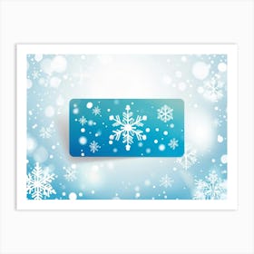 Card Featuring Defocused Snowflake Pattern Radiating Shine Abstract Design Gently Juxtaposing Wint Art Print