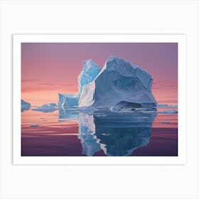 Iceberg At Sunset Art Print