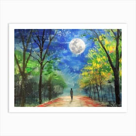 Moonlight In The Park Art Print