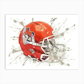 Boise State Broncos Throwback NCAA Helmet Poster Art Print