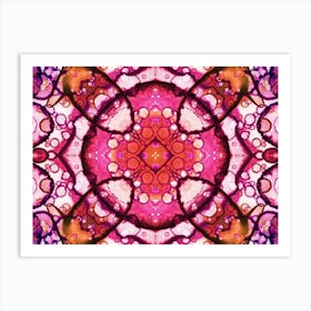 Pattern And Texture Red Flower Watercolor And Alcohol Ink 1 Art Print