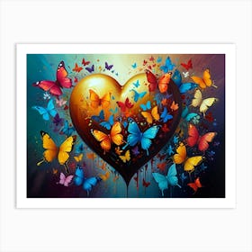 Butterfly Heart Art Print