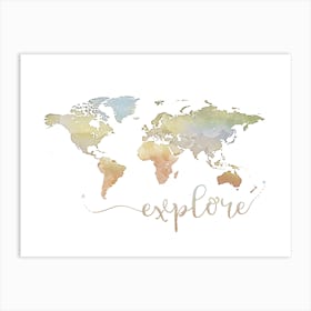 World Map Explore No 266 Art Print