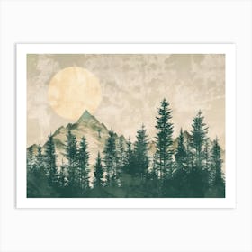 Retro Landscape Illustration 2 Art Print