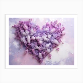 Lilac Flower Heart Art Print