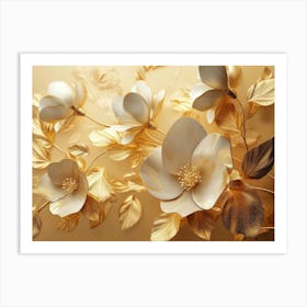 Gold Flowers 10 Art Print