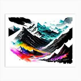 Mountain Landscape Painting Art Print