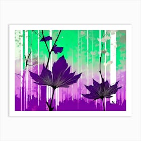 Purple And Green Leaves Art Print