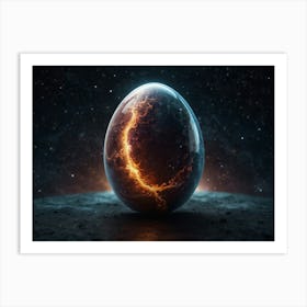 Space Egg cracking Art Print