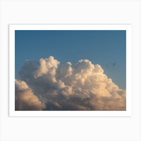 Soft pink clouds in the blue sky 2 Art Print