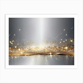 Christmass style sparkling silver gold background 12 Art Print