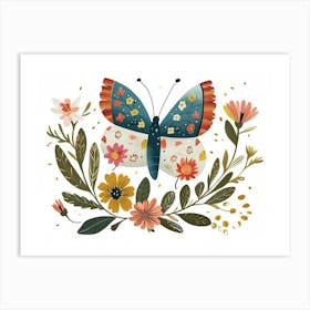 Little Floral Butterfly 2 Art Print