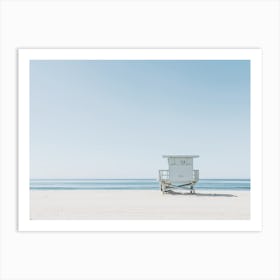 Light Blue Life Guard Tower Art Print